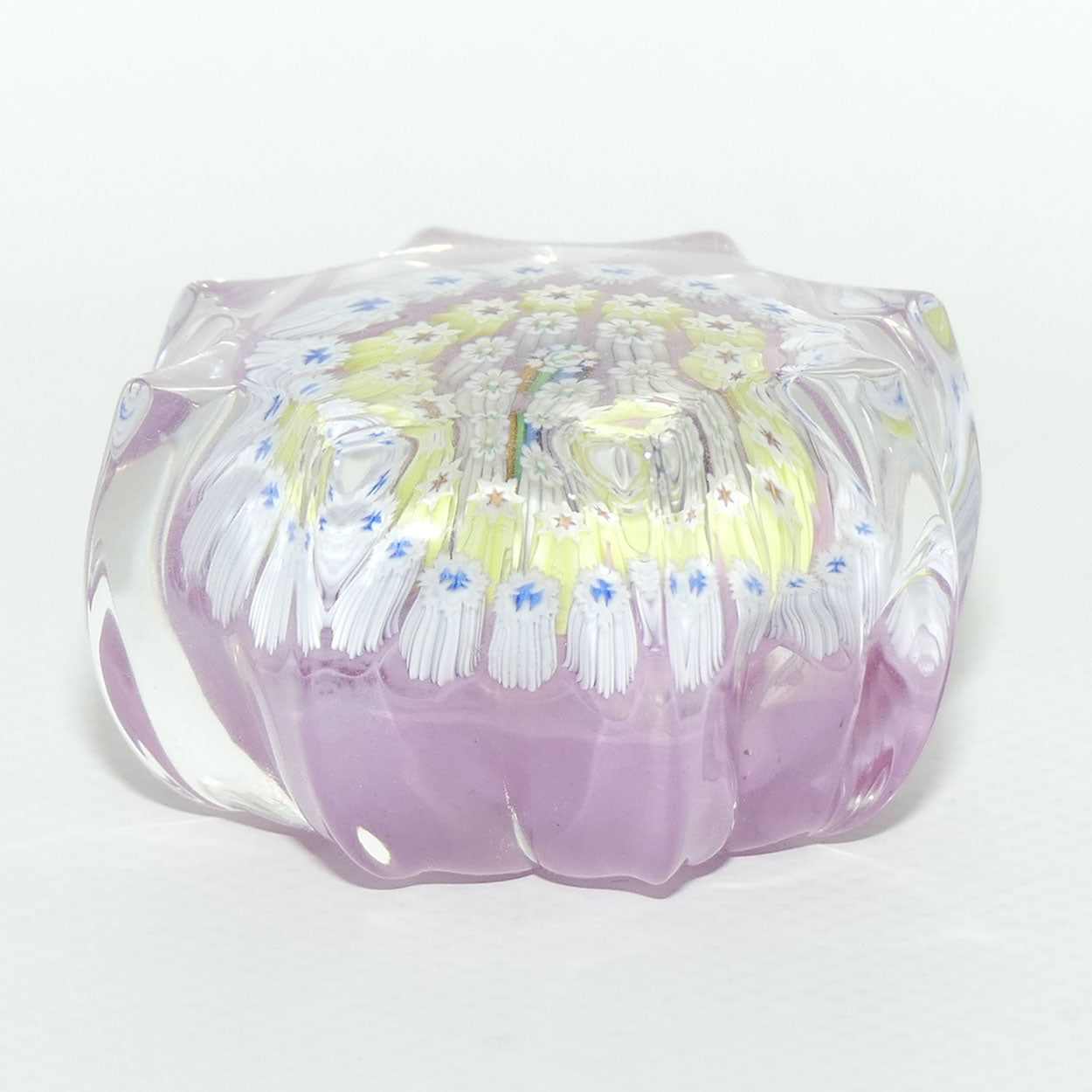 John Deacons Scotland Millefiori Concentric miniature paperweight | Star | Mauve
