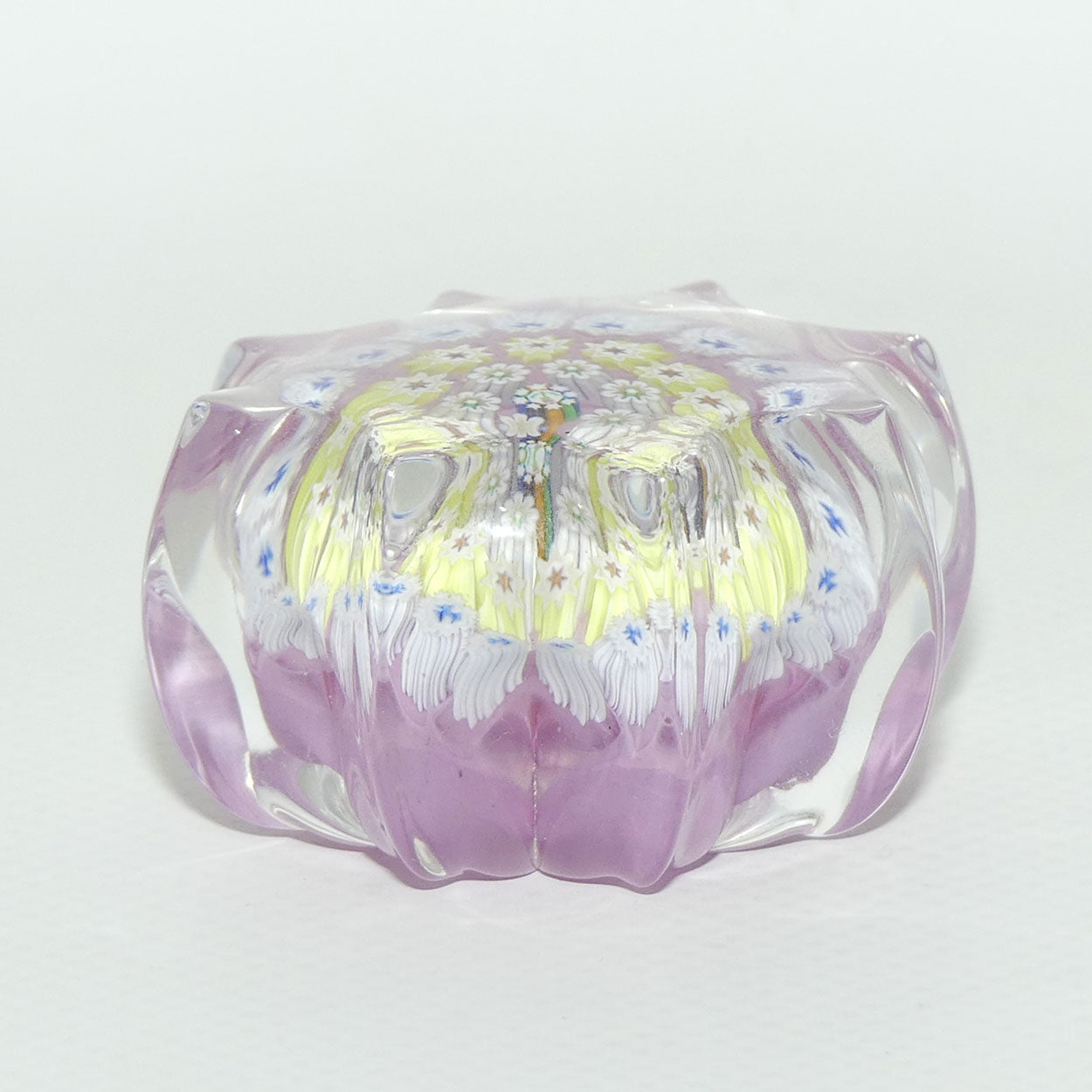John Deacons Scotland Millefiori Concentric miniature paperweight | Star | Mauve