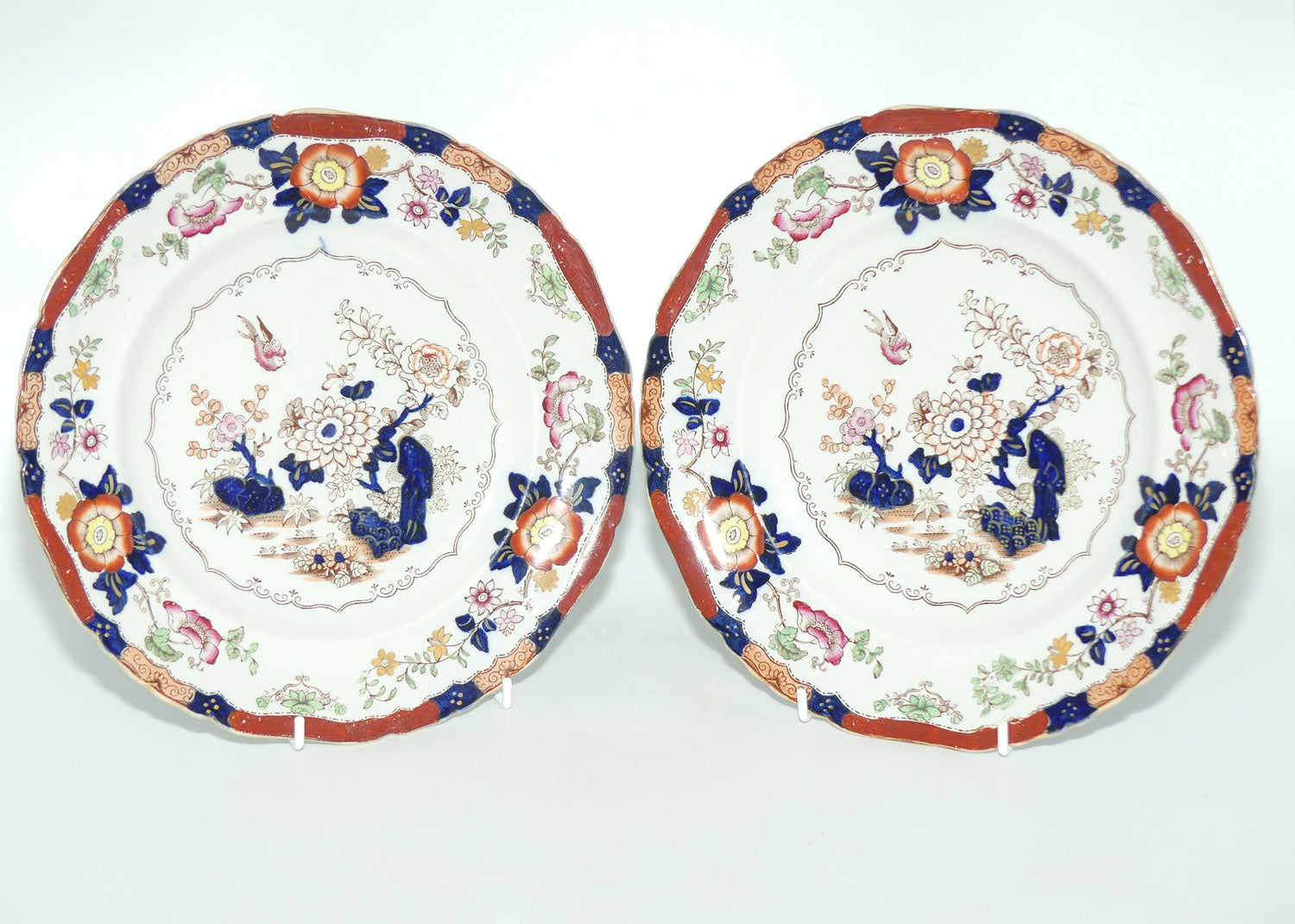Masons Ironstone pair of cabinet plates | 23.5cm diam | Pattern B9178