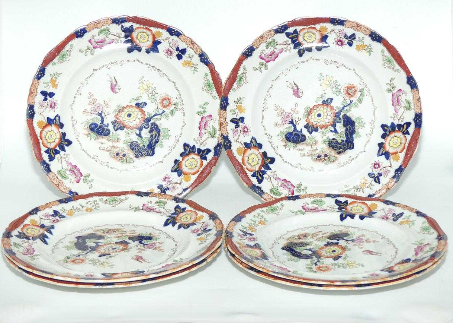 Masons Ironstone set of 6 plates | 23.5cm diam | Pattern B9178