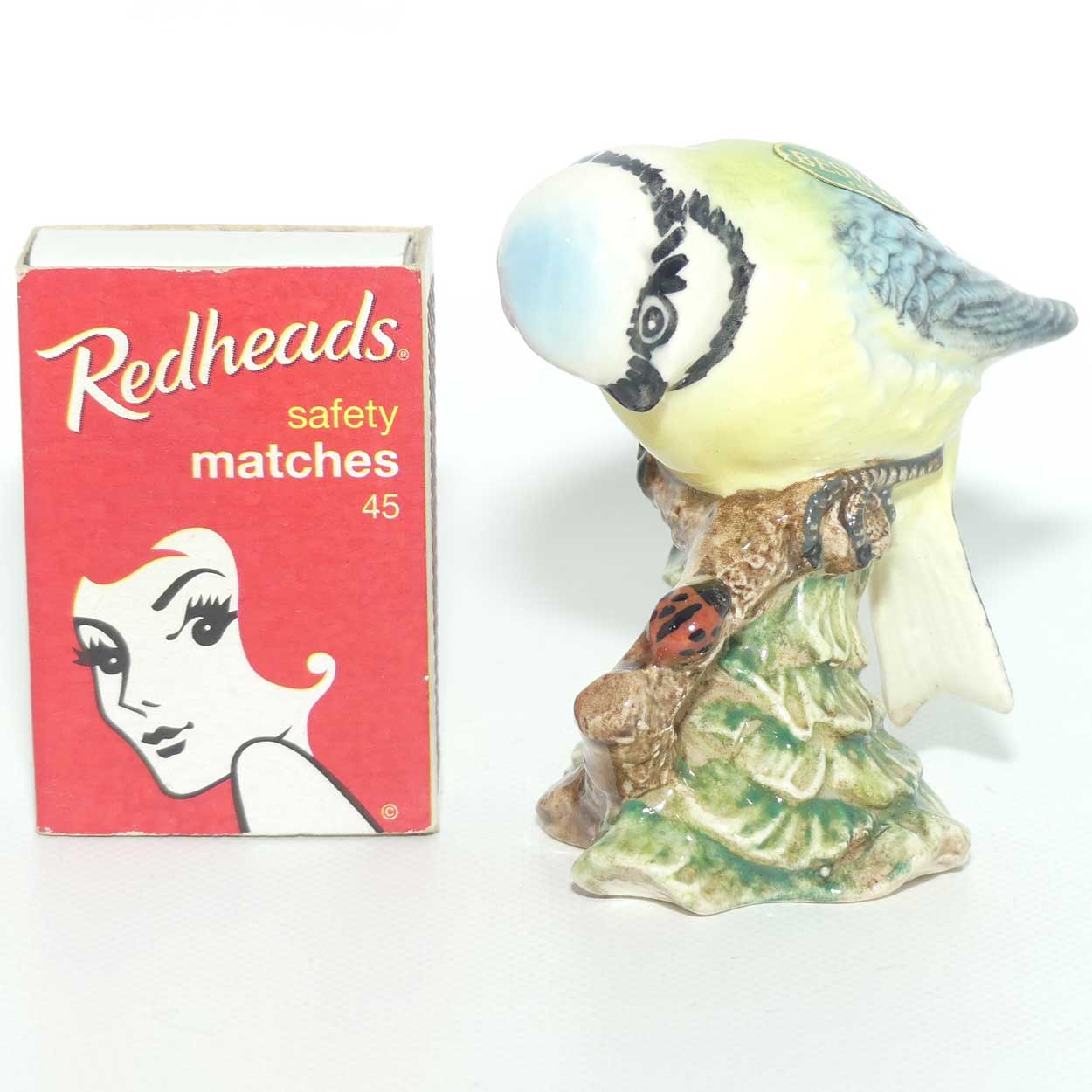 #0992B Beswick Blue Tit | Ladybug on Branch | #2