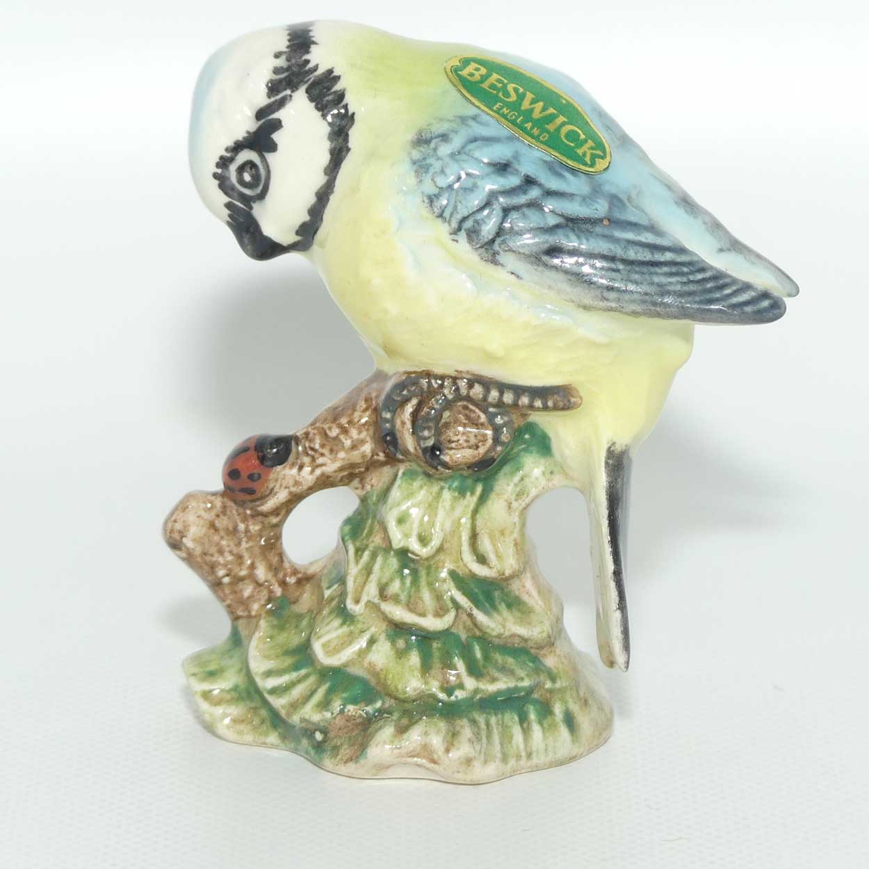 #0992B Beswick Blue Tit | Ladybug on Branch | #2
