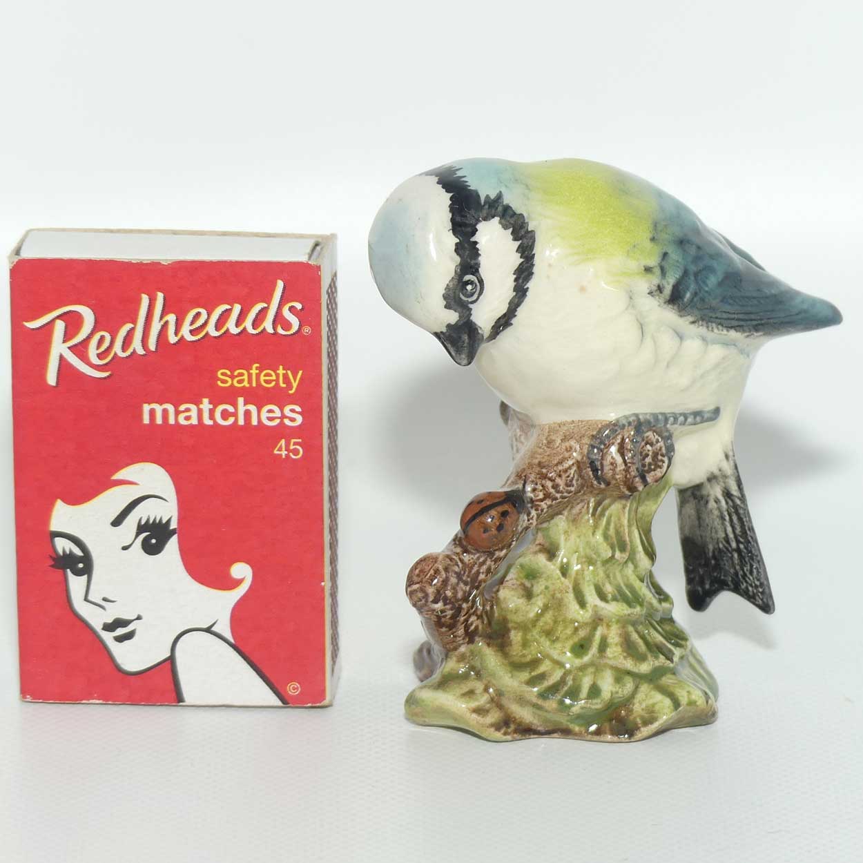 #0992B Beswick Blue Tit | Ladybug on Branch | #3