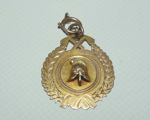 Estate 9ct Gold Fireman Shield fob | c. 1907 | 9.45 grams