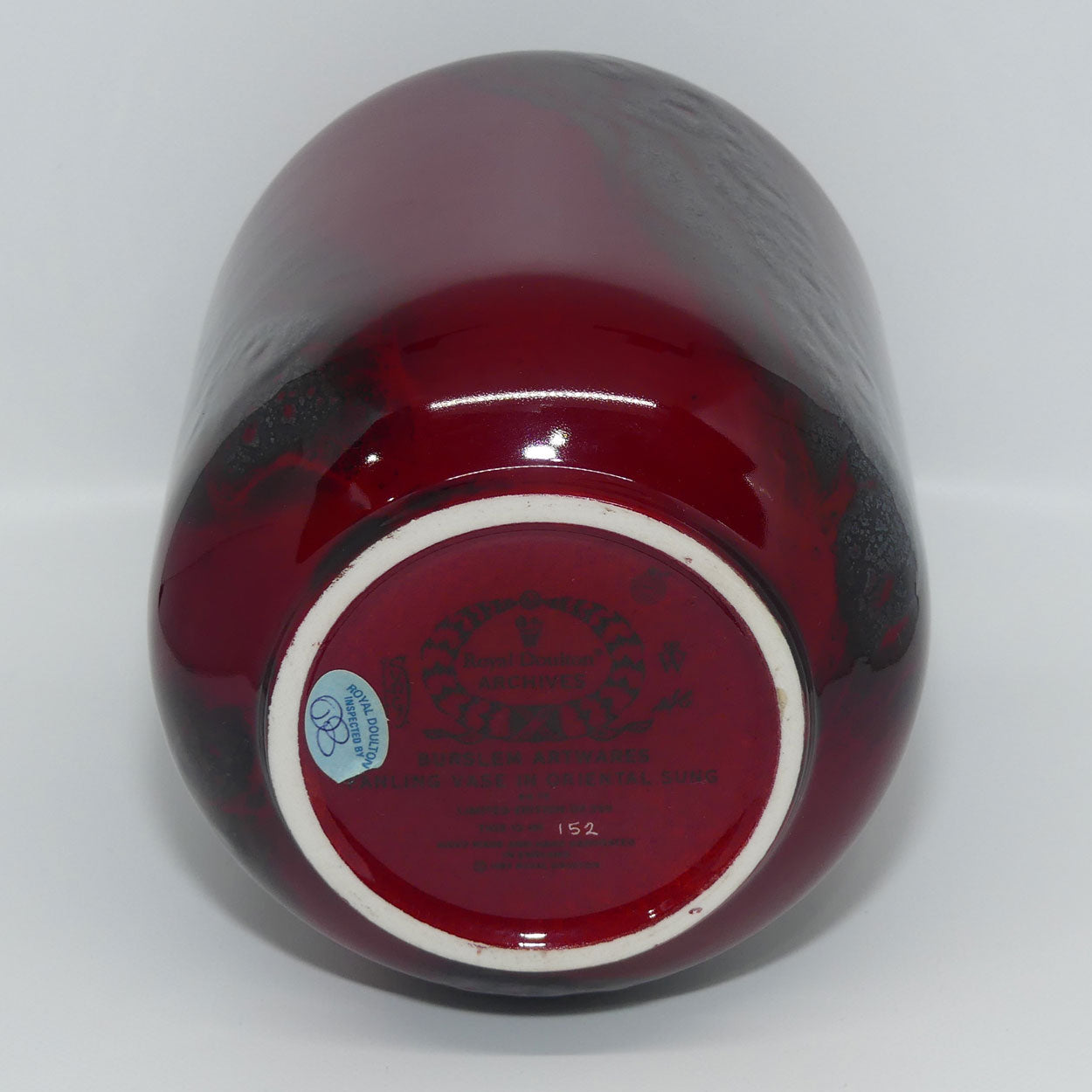 BA15 Royal Doulton Burslem Artwares Flambe Fanling Vase in Oriental Sung