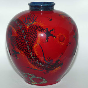 BA16 Royal Doulton Burslem Artwares Flambe | Sanming Dragon vase | LE36/125