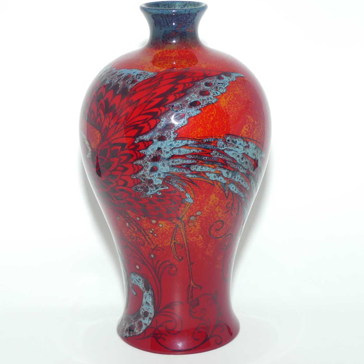 BA02 Royal Doulton Burslem Artwares Flambe | Bird of Paradise vase | LE 95/150