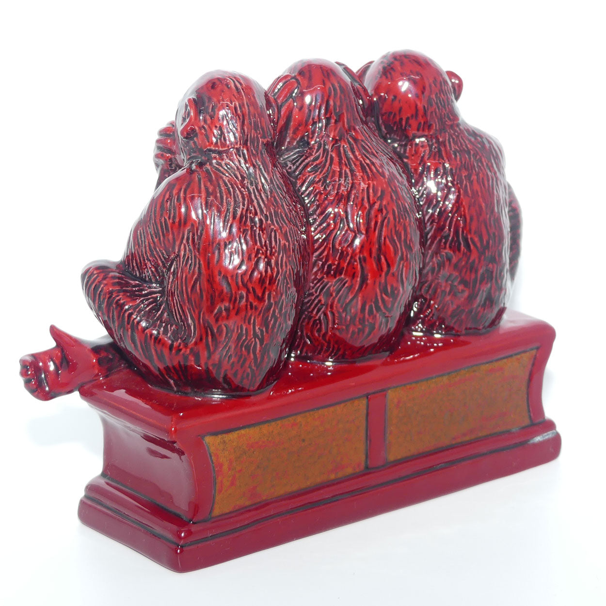 BA64 Royal Doulton Burslem Artwares Flambe Three Wise Monkeys