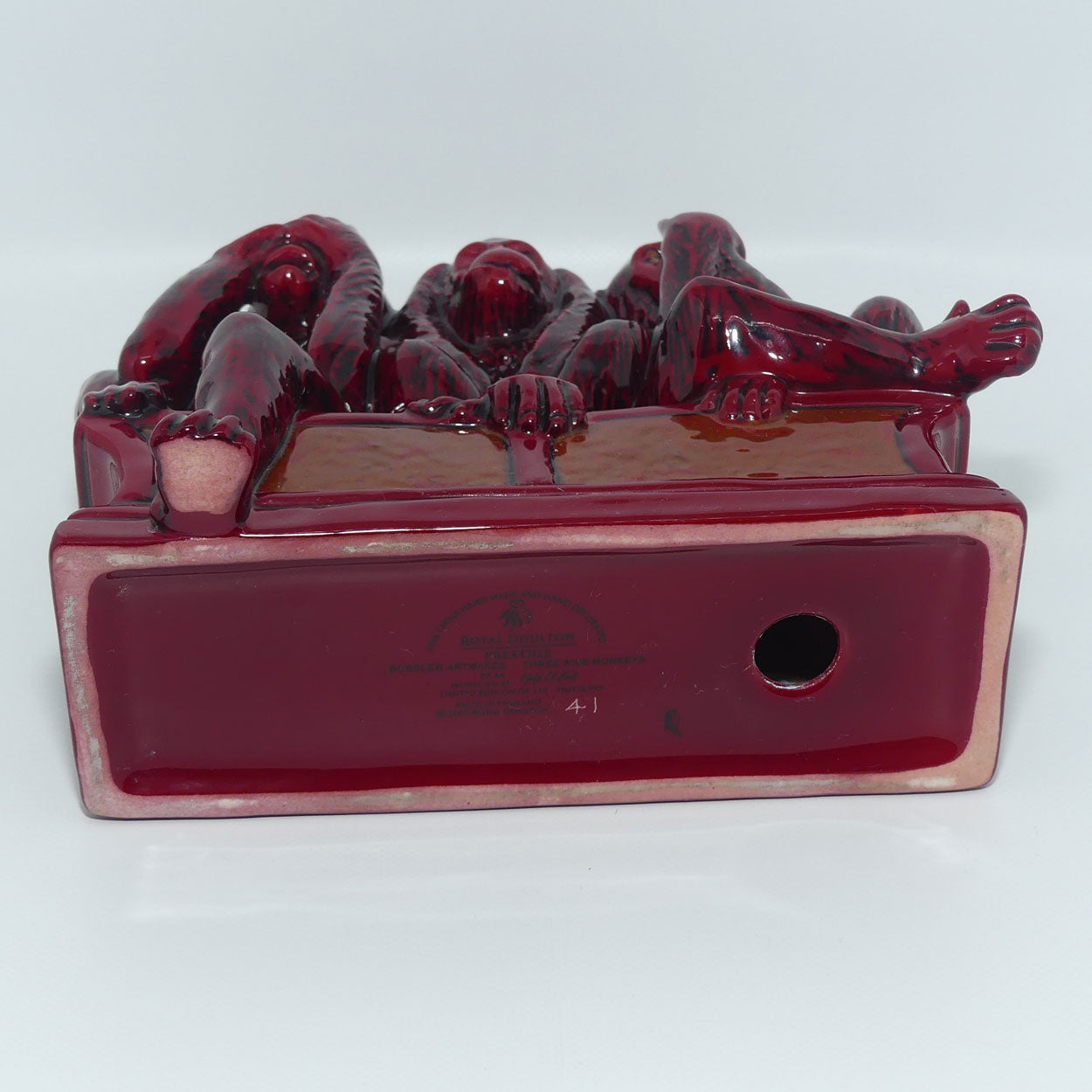 BA64 Royal Doulton Burslem Artwares Flambe Three Wise Monkeys