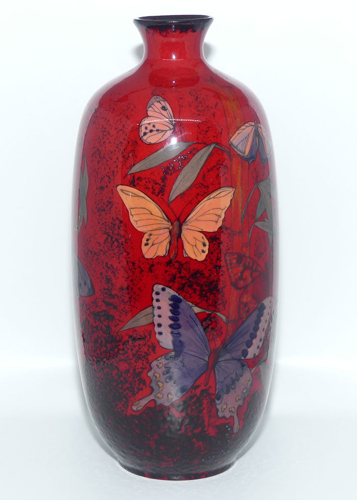 BA82 Royal Doulton Burslem Artwares Flambe | Guilin Butterfly vase | LE13/250