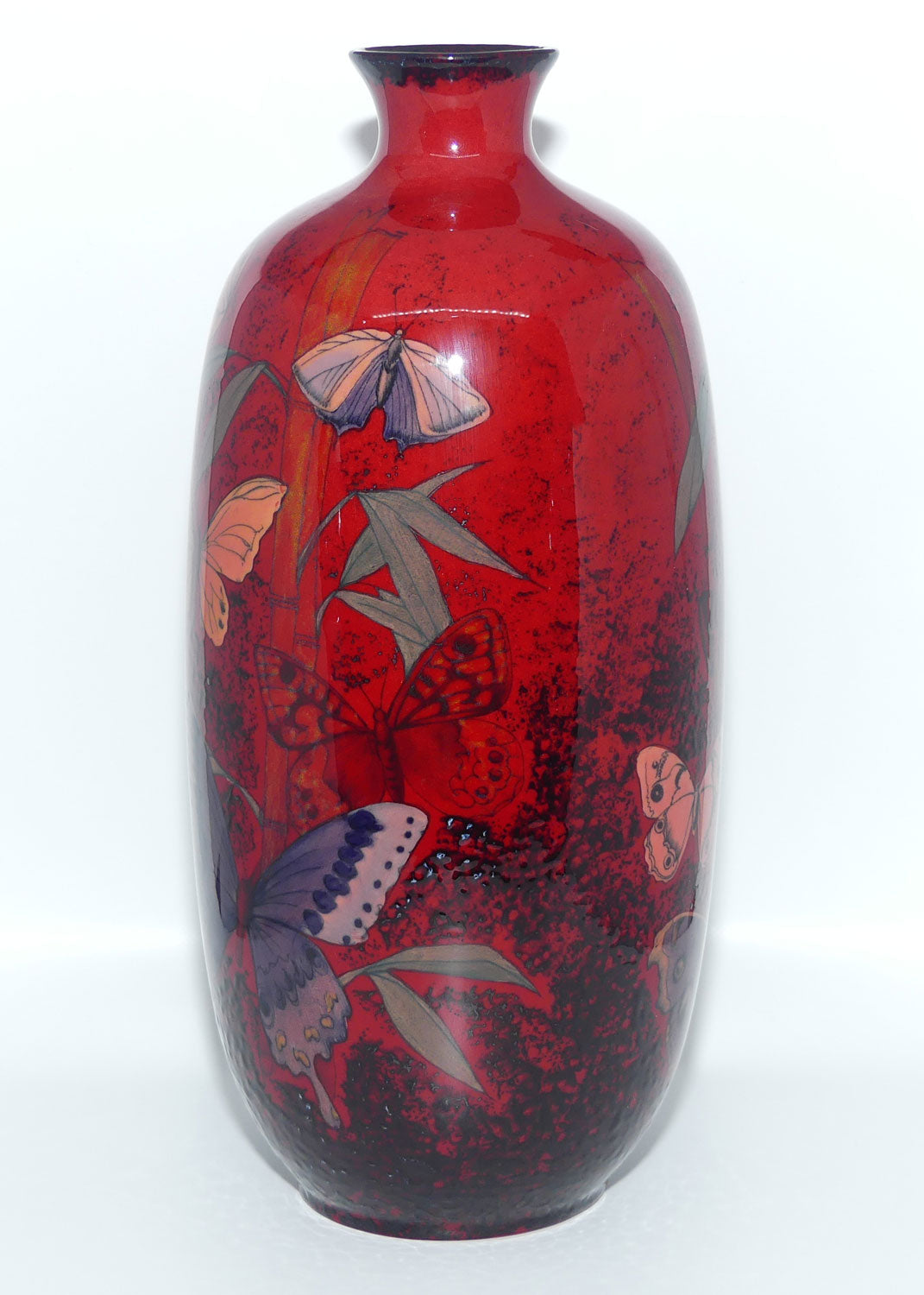 BA82 Royal Doulton Burslem Artwares Flambe | Guilin Butterfly vase | LE13/250