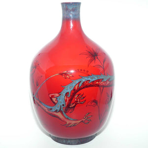 BA83 Royal Doulton Burslem Artwares Flambe Tianjin Dragon Vase | Box + Cert