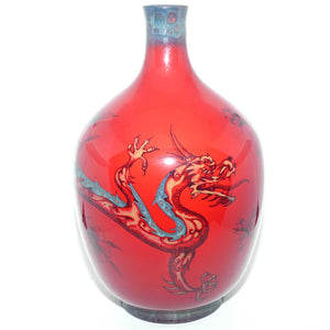 BA83 Royal Doulton Burslem Artwares Flambe Tianjin Dragon Vase | Box + Cert