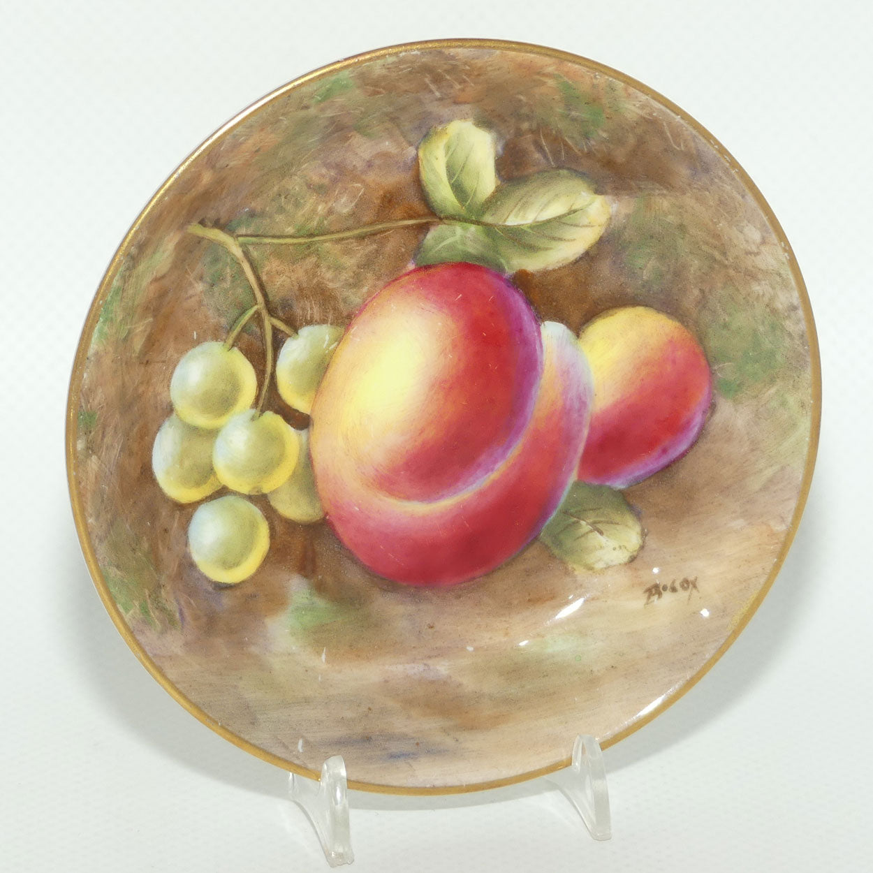 Royal Worcester hand painted fruit pin dish | B Cox