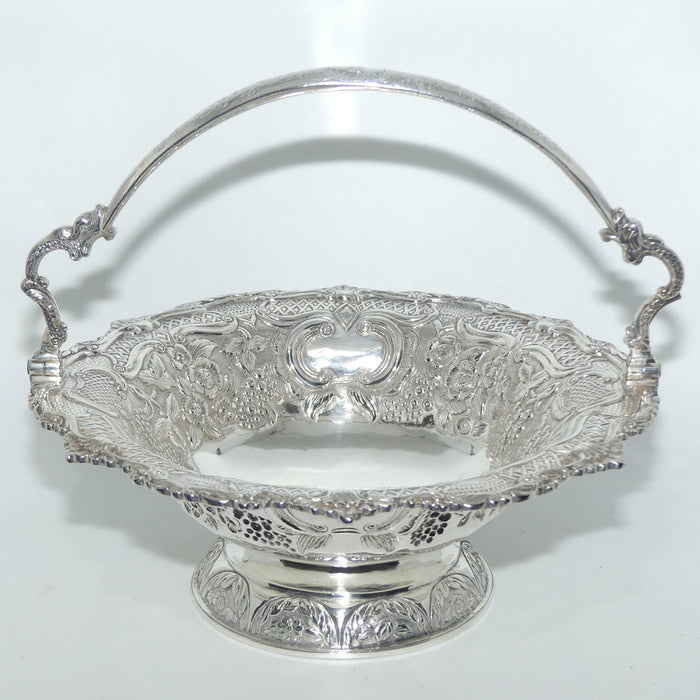 Irish George IV Sterling Silver swing handle cake basket | Dublin 1825 | James le Bas