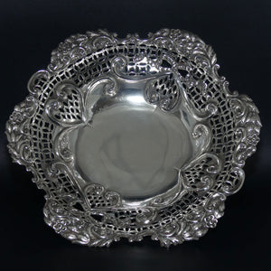 Late Victorian Sterling Silver Floral and pierced gallery bowl | Birmingham 1899 | 420g