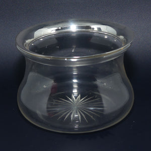 Sterling Silver lid and collar Glass Powder Bowl | Birmingham 1920