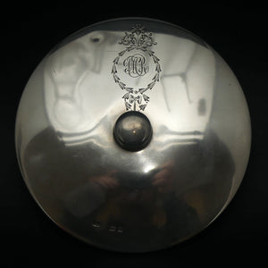 Sterling Silver lid and collar Glass Powder Bowl | Birmingham 1920