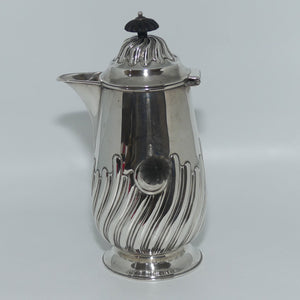 Late Victorian Sterling Silver gadrooned chocolate pot | Birmingham 1894