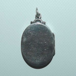 Edwardian era Sterling Silver oval shape photo locket | Birmingham 1916