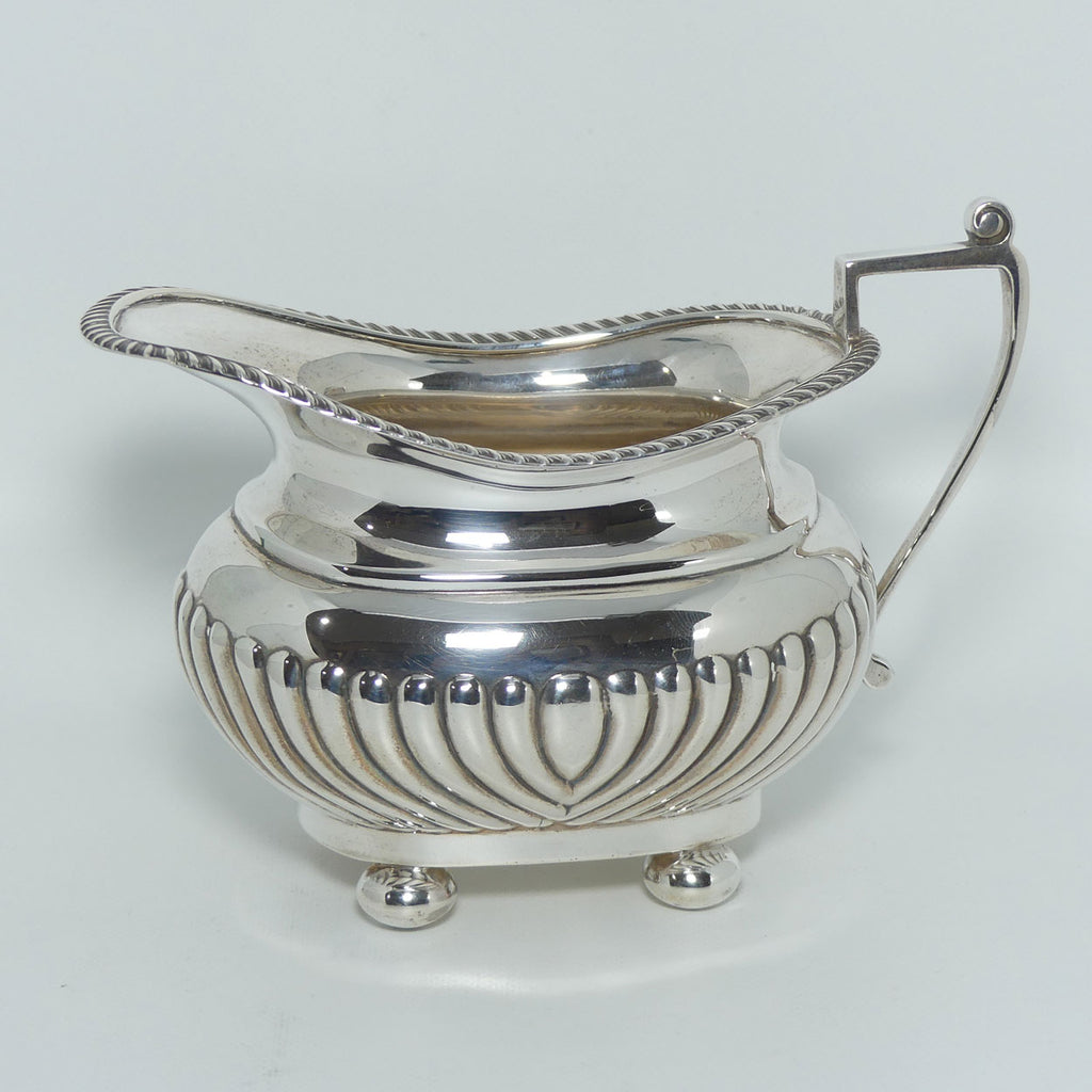 Sterling Silver button foot milk jug | Birmingham 1906