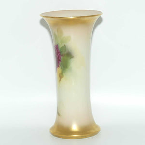 Royal Worcester hand painted Roses G923 trumpet vase (Blake)