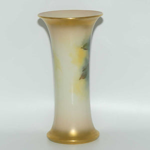 Royal Worcester hand painted Roses G923 trumpet vase (Blake)