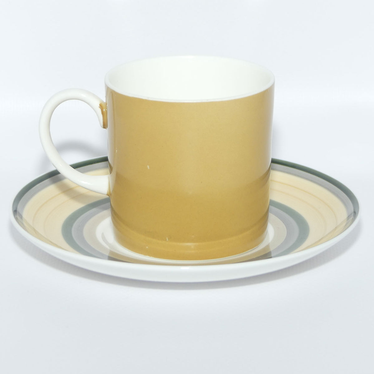 Susie Cooper Gay Stripes series | C2141 Old Gold demi tasse duo