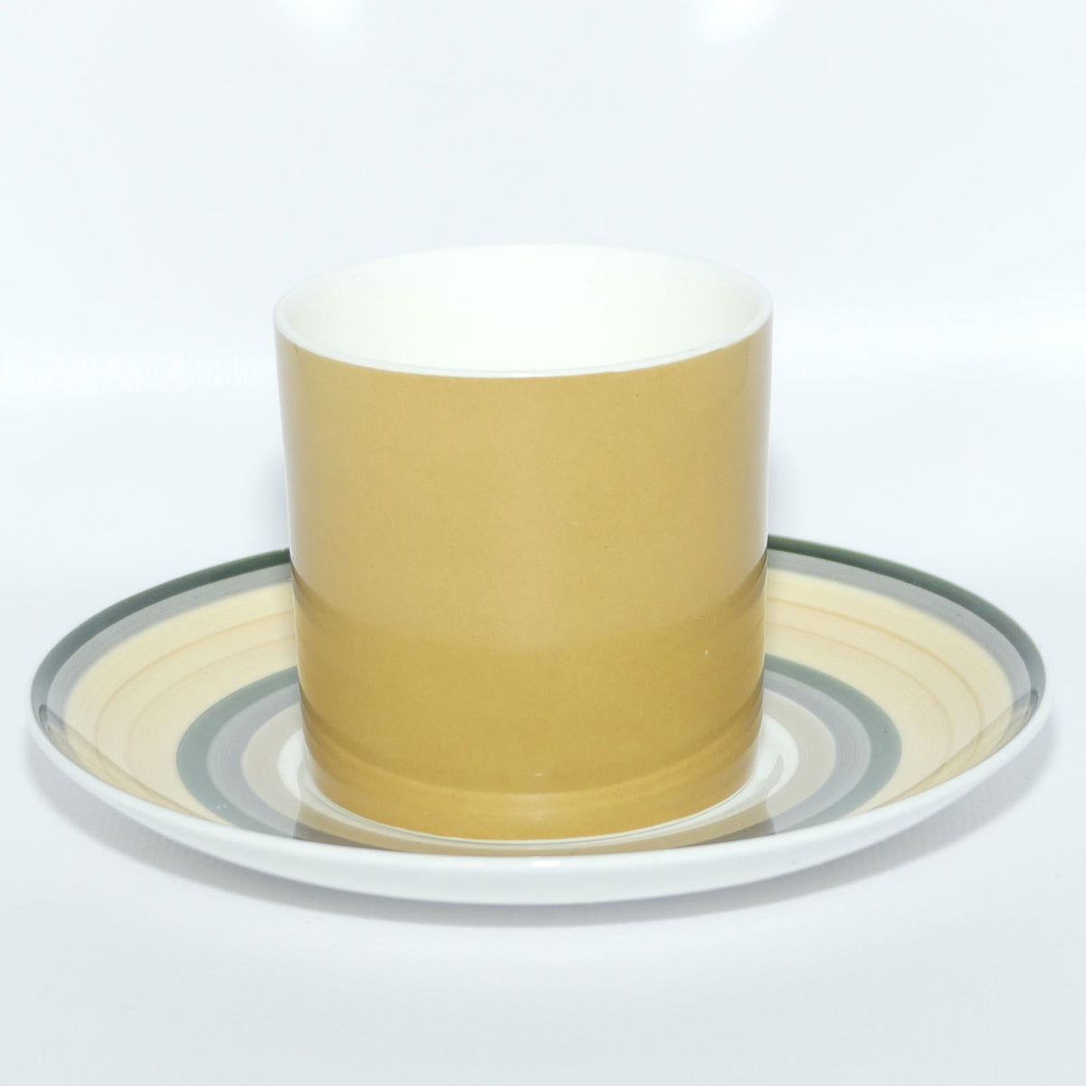 Susie Cooper Gay Stripes series | C2141 Old Gold demi tasse duo