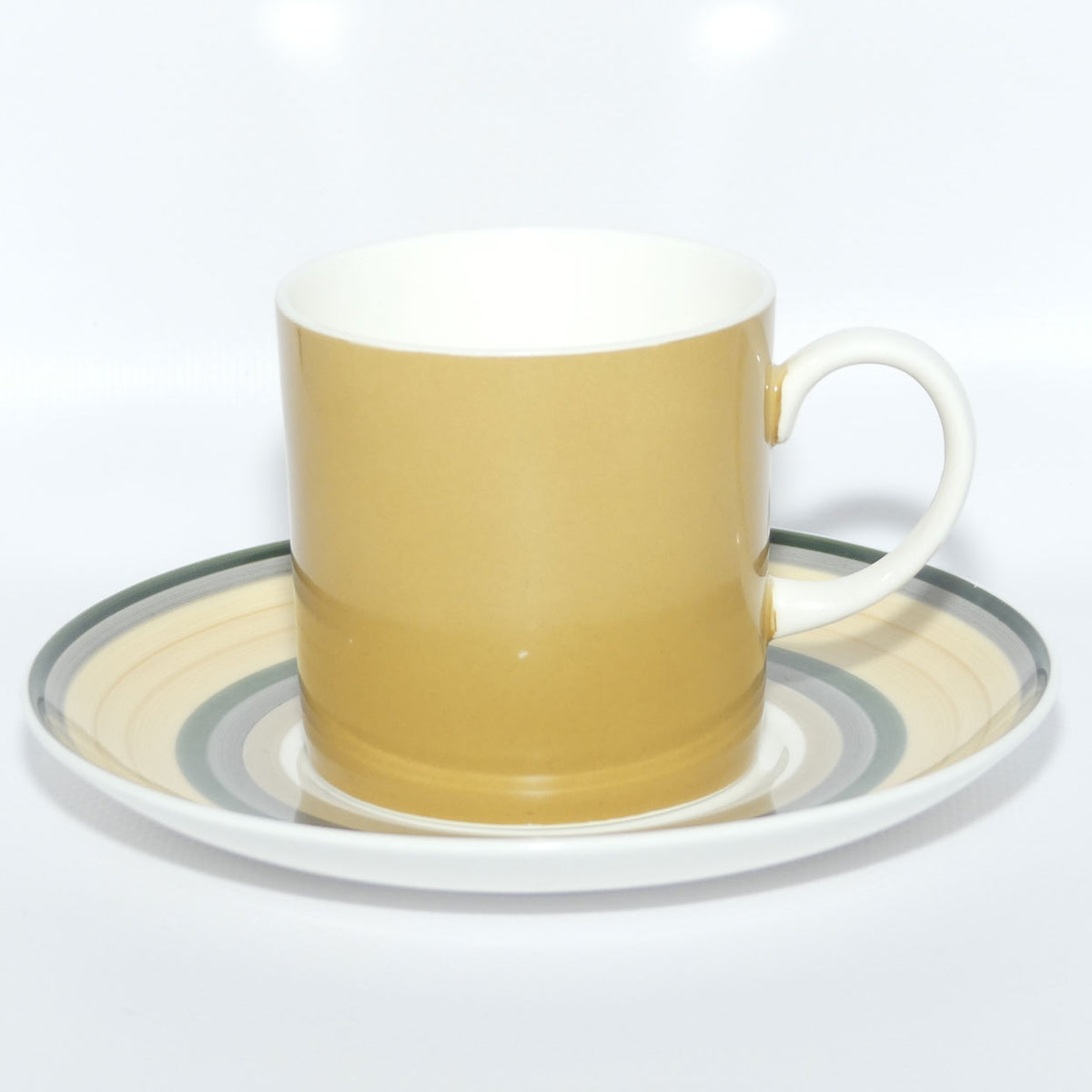 Susie Cooper Gay Stripes series | C2141 Old Gold demi tasse duo
