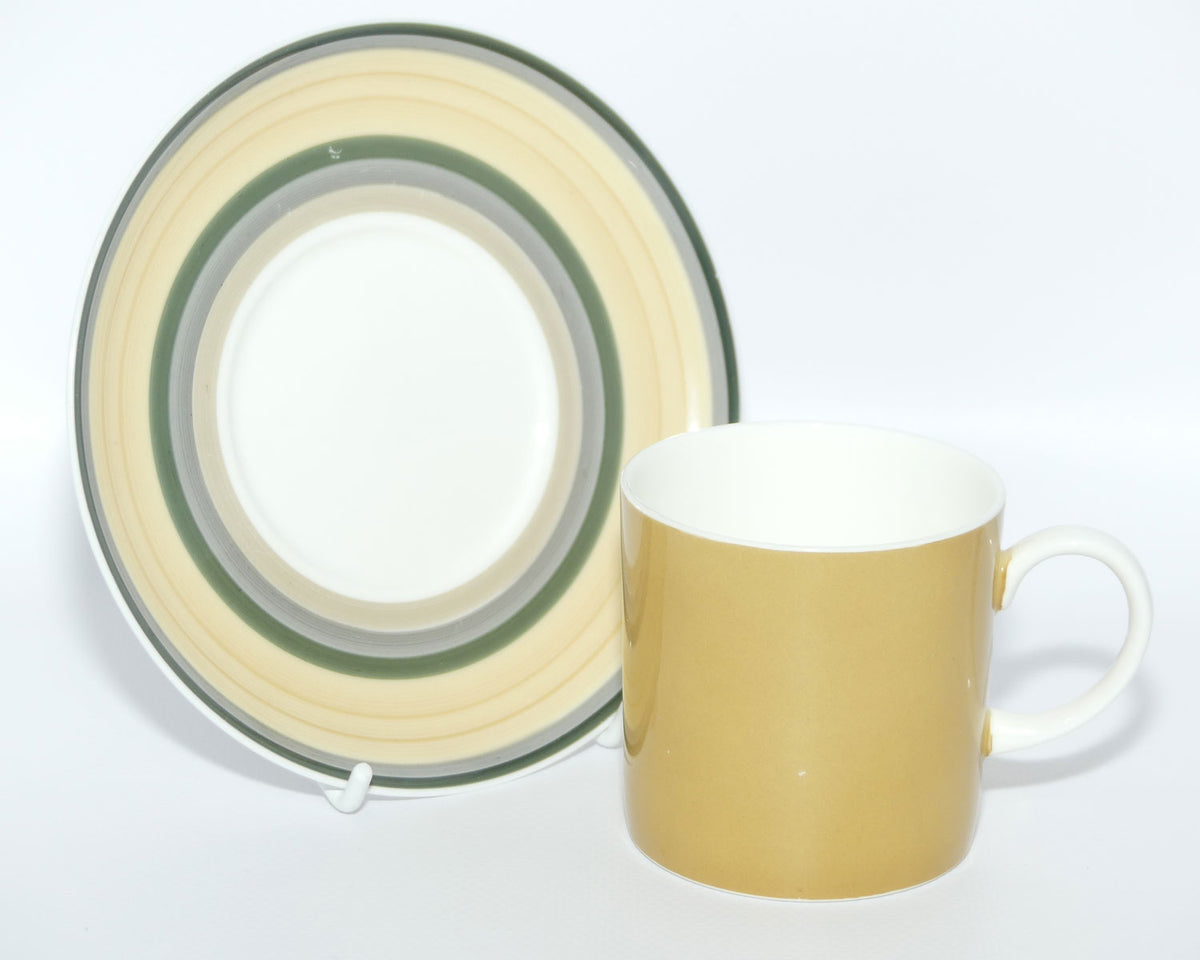 Susie Cooper Gay Stripes series | C2141 Old Gold demi tasse duo