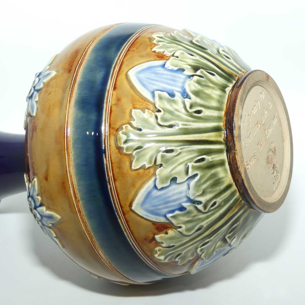 Doulton Lambeth Blue glaze Floral pattern lidded Apothecary Jar | made for Claudius Ash & Sons Ltd London | 9932
