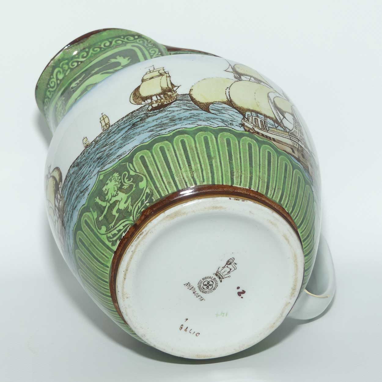 Royal Doulton Galleons large jug D1778 | Castle shape