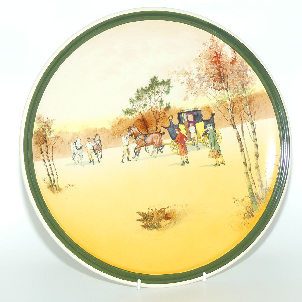 Royal Doulton Coaching Days wall charger D2716 | Green border