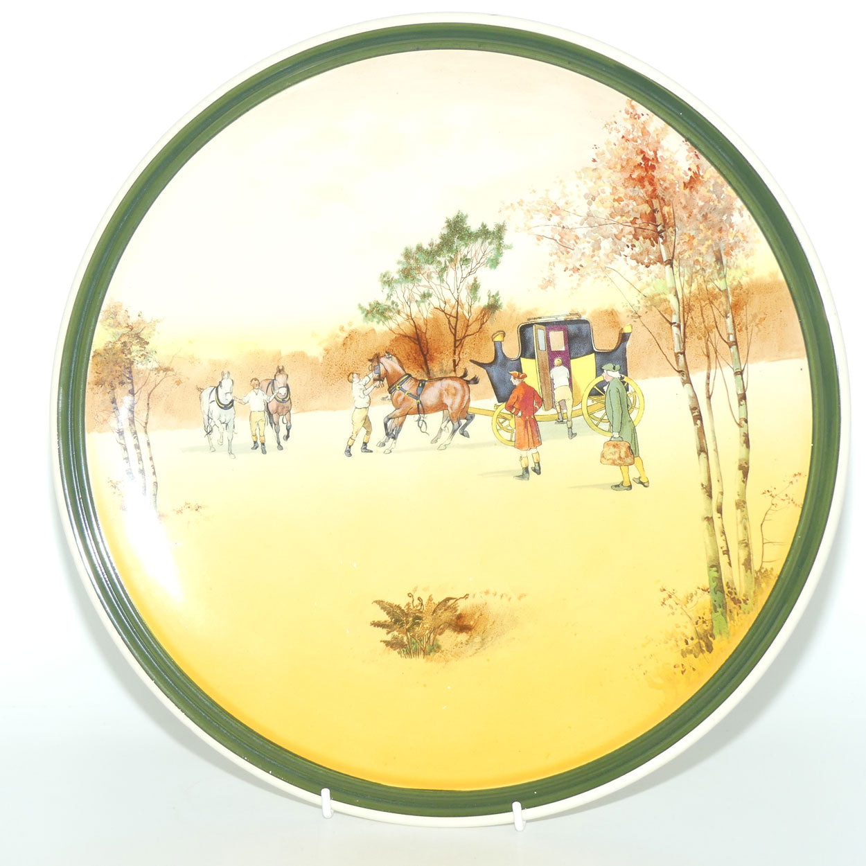 Royal Doulton Coaching Days wall charger D2716 | Green border