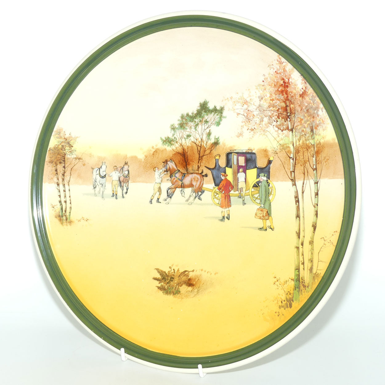 Royal Doulton Coaching Days wall charger D2716 | Green border