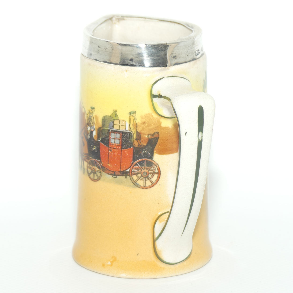 Royal Doulton Coaching Days miniature milk jug | Sterling Silver rim | D2716