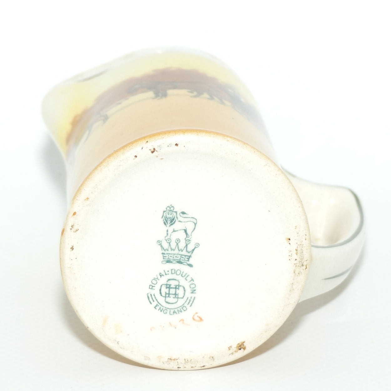 Royal Doulton Coaching Days miniature milk jug | Sterling Silver rim | D2716