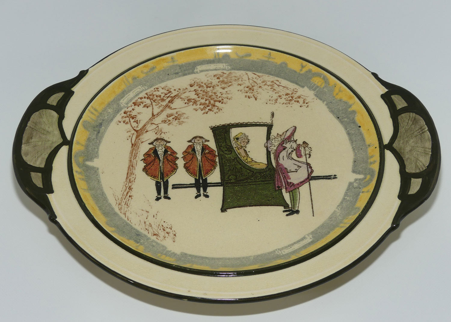 Royal Doulton Sedan Chair double tab handled plate D3597