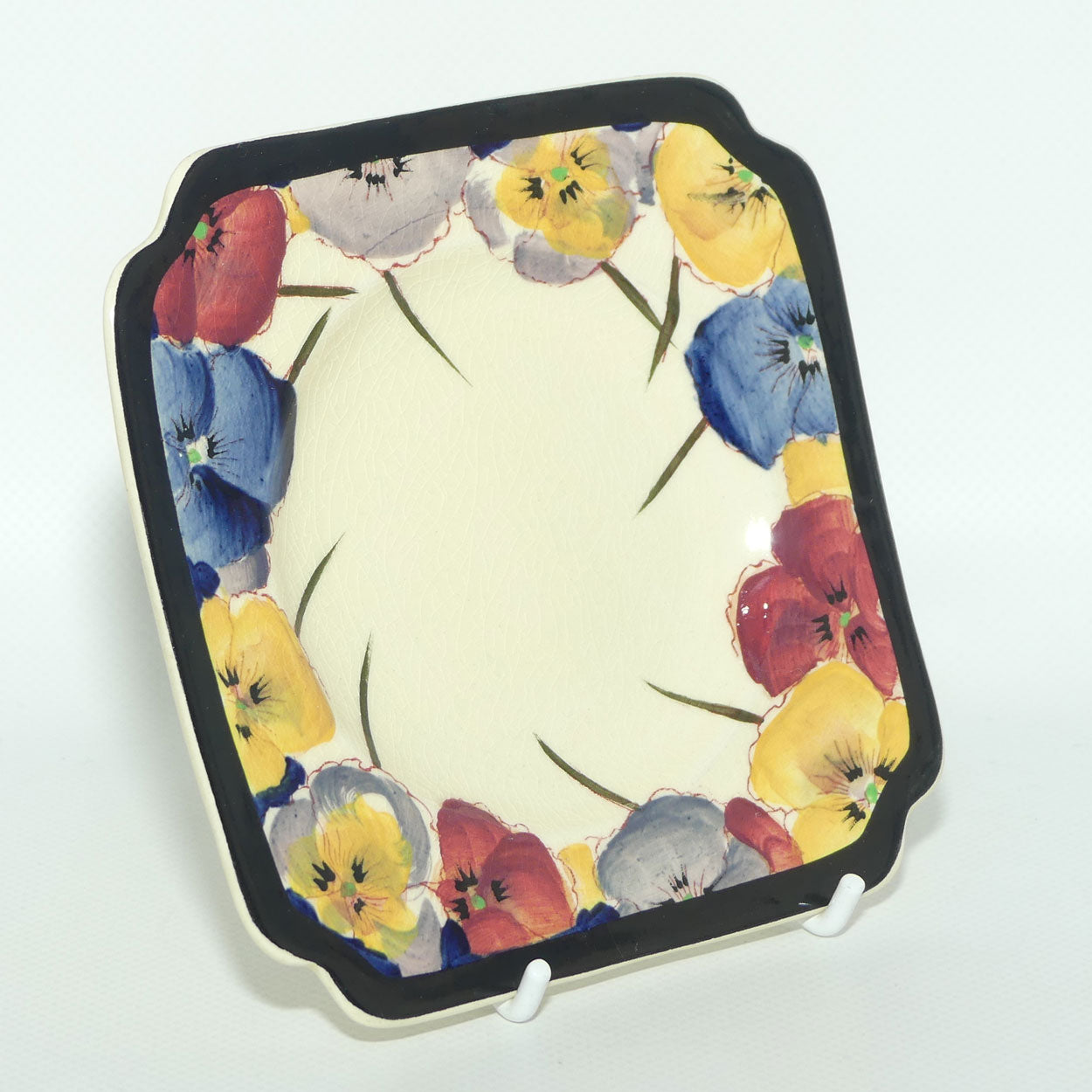 Royal Doulton Pansy with Black Border D4049 | tea trio #2