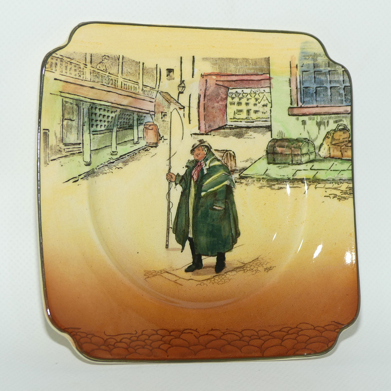 Royal Doulton Dickens Tony Weller plate | Noke  | Square 15cm | D5175