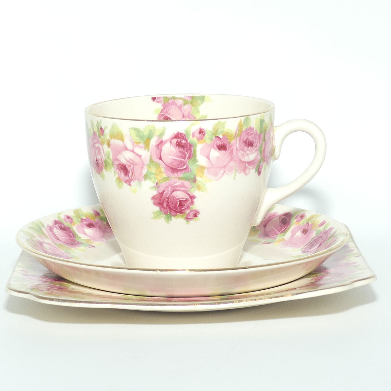 Royal Doulton Raby Rose trio D5533 | Square Plate | #2