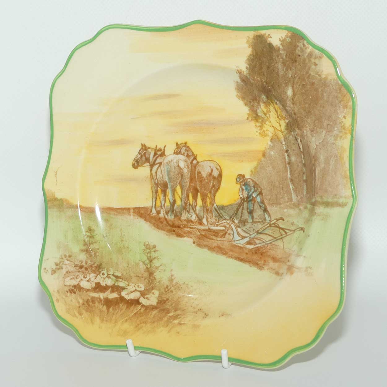 Royal Doulton Ploughing square plate D5650 | 19.5cm
