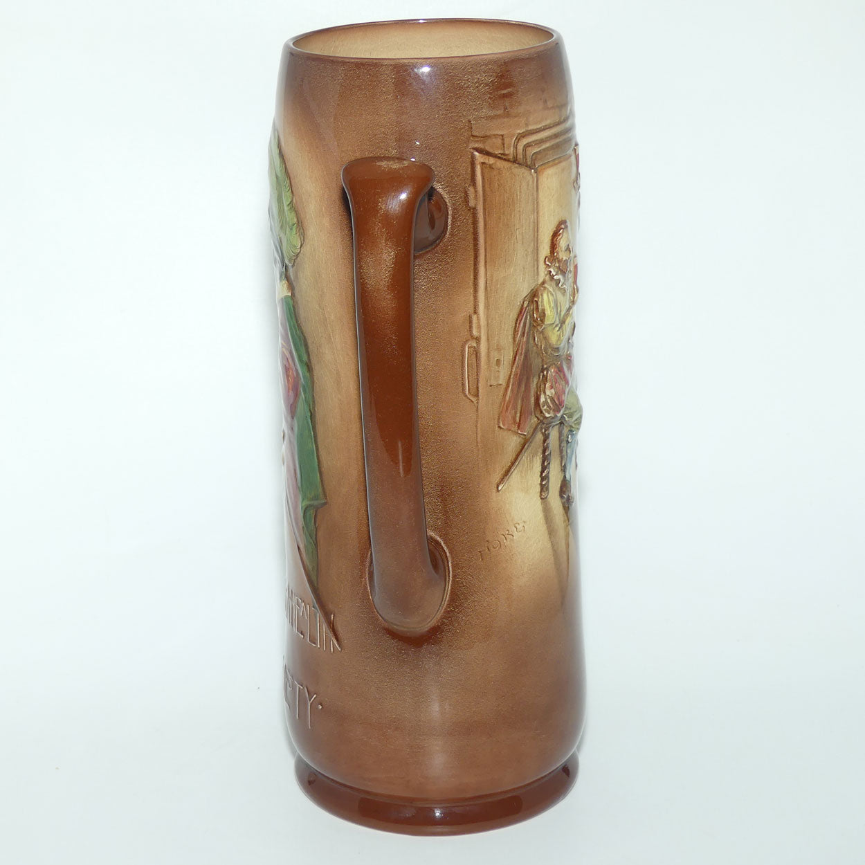 Royal Doulton Aerographed Brown Here's a Health Unto his Majesty double handled vase D5719 | #1