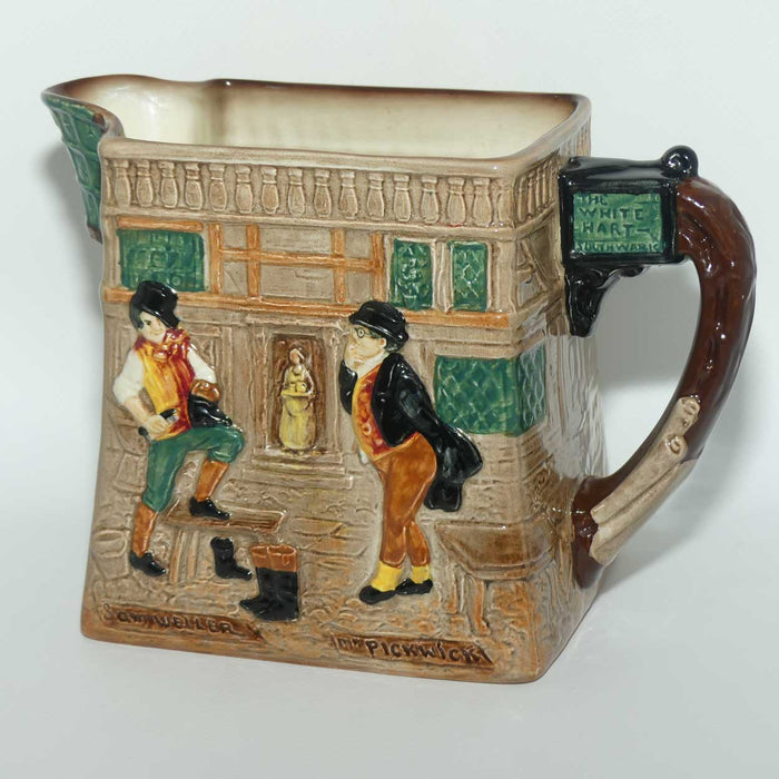 Royal Doulton Dickens G Low Relief Pickwick Papers jug | Many characters outside the White Hart Inn D5756 | #1