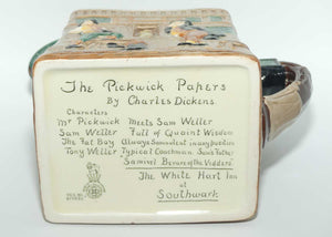 Royal Doulton Dickens G Low Relief Pickwick Papers jug | Many characters outside the White Hart Inn D5756 | #1