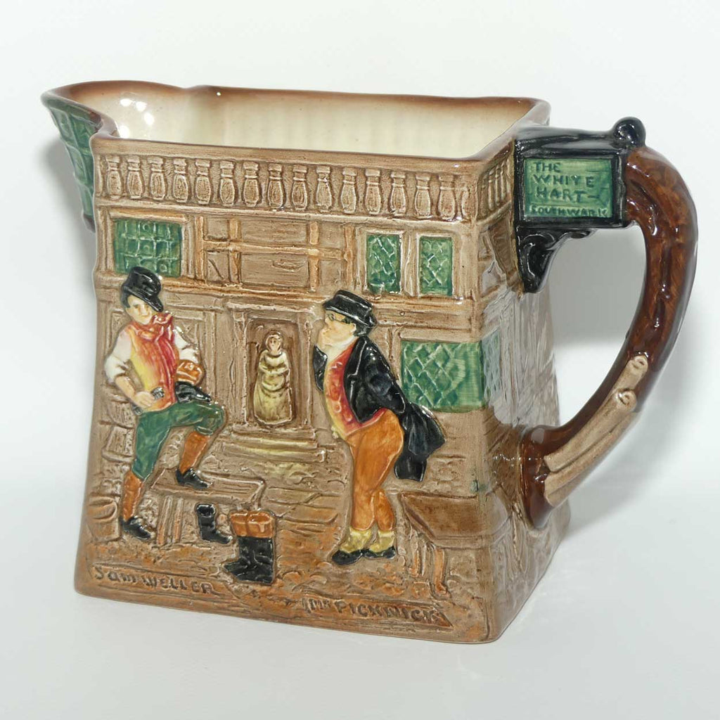 Royal Doulton Dickens G Low Relief Pickwick Papers jug | Many characters outside the White Hart Inn D5756 | #2