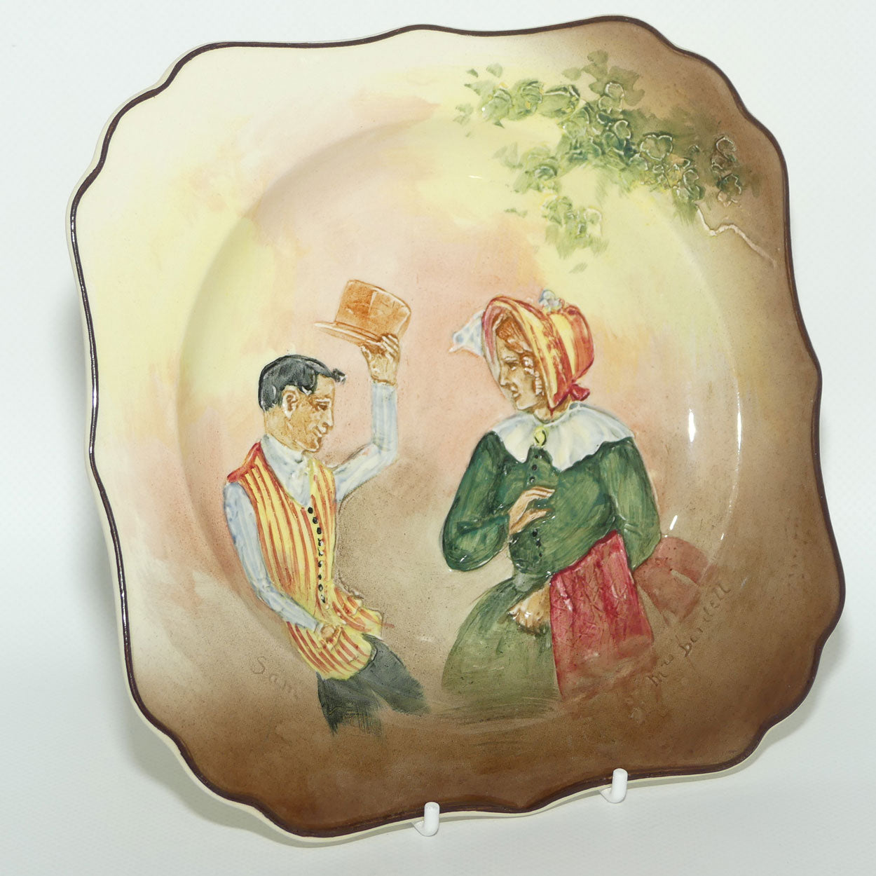 Royal Doulton Dickens Sam Weller Mrs Bardell low relief plate D5833