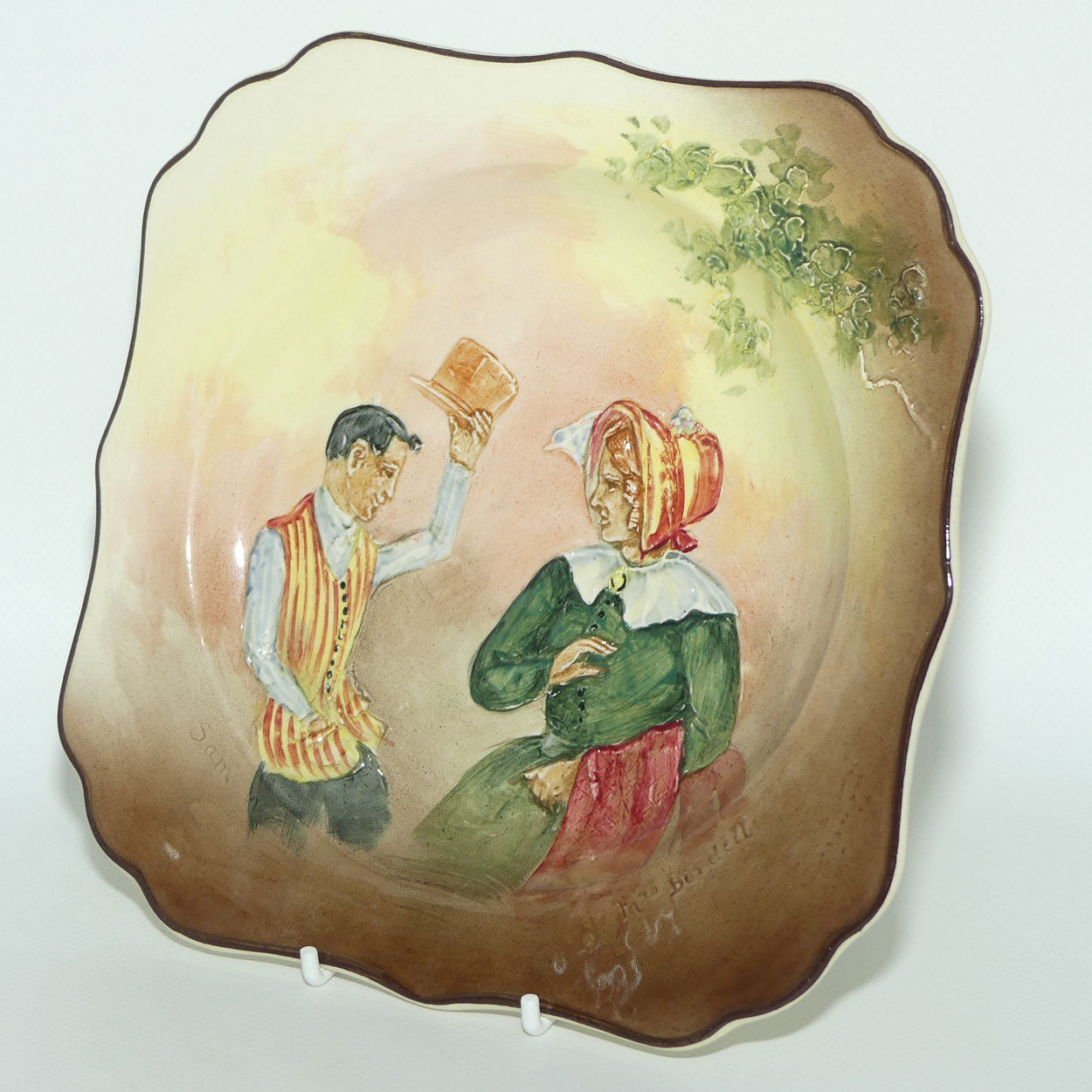 Royal Doulton Dickens Sam Weller Mrs Bardell low relief plate D5833