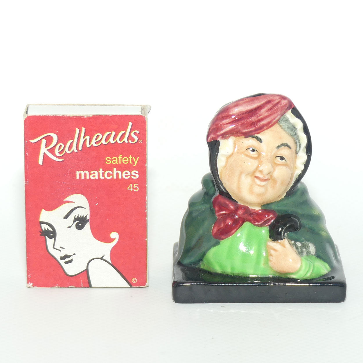 D6047 Royal Doulton Dickens character miniature bust Sairey Gamp  | Character and Toby Jug interest